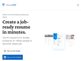 'visualcv.com' screenshot