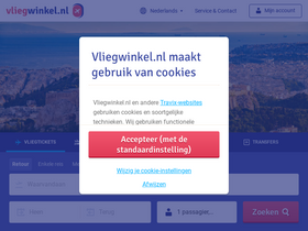 'vliegwinkel.nl' screenshot