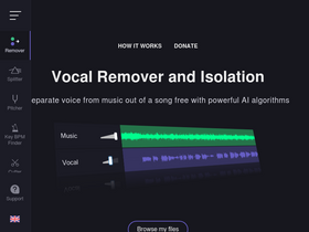 'vocalremover.org' screenshot