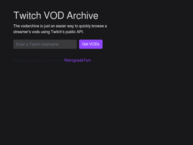 'vodarchive.com' screenshot