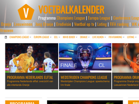 'voetbalkalender.nl' screenshot