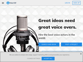 'voice123.com' screenshot