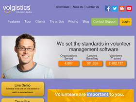 'volgistics.com' screenshot