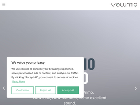 'volumio.com' screenshot