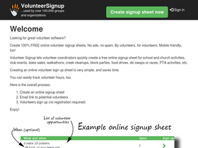 'volunteersignup.org' screenshot