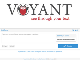 'voyant-tools.org' screenshot