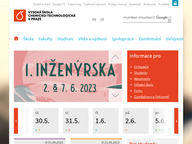 'vscht.cz' screenshot