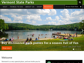 'vtstateparks.com' screenshot