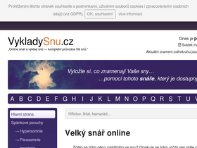 'vykladysnu.cz' screenshot