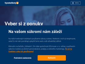 'vysokeskoly.sk' screenshot