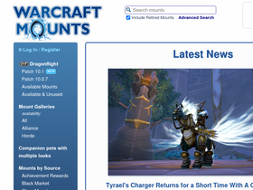 'warcraftmounts.com' screenshot