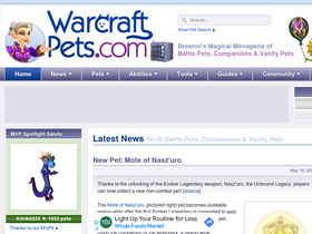 'warcraftpets.com' screenshot