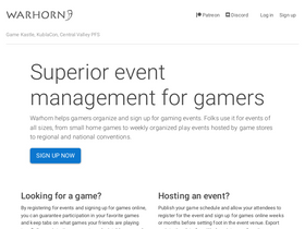 'warhorn.net' screenshot