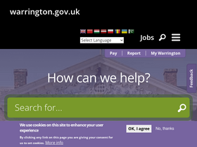'warrington.gov.uk' screenshot