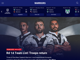 'warriors.kiwi' screenshot