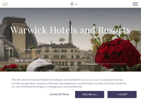 'warwickhotels.com' screenshot