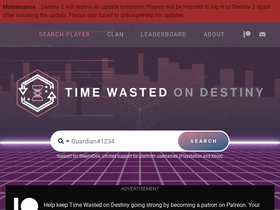 'wastedondestiny.com' screenshot