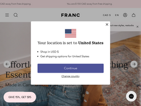 'wearfranc.com' screenshot