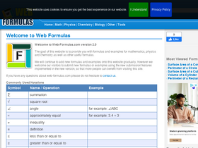 'web-formulas.com' screenshot