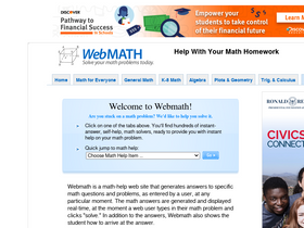 'webmath.com' screenshot