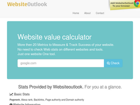 'websiteoutlook.com' screenshot