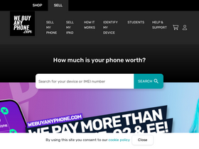 'webuyanyphone.com' screenshot