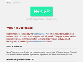 'webvr.info' screenshot