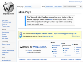 'weezerpedia.com' screenshot