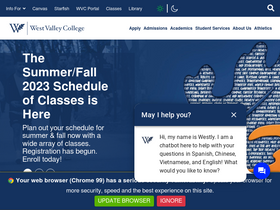 'westvalley.edu' screenshot