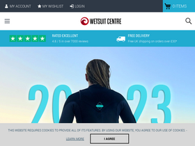 'wetsuitcentre.co.uk' screenshot