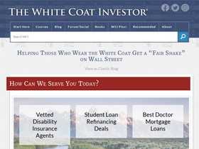 'whitecoatinvestor.com' screenshot