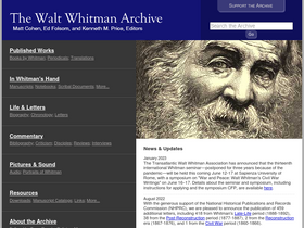 'whitmanarchive.org' screenshot