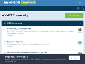 'whmcs.community' screenshot