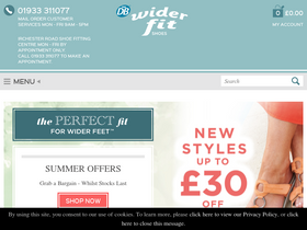 'widerfitshoes.co.uk' screenshot