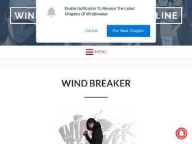 'windbreakerwebtoon.com' screenshot