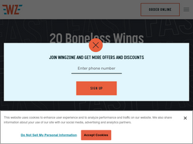 'wingzone.com' screenshot