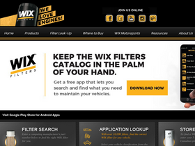 'wixfilters.com' screenshot