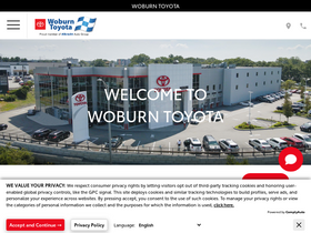 'woburntoyota.com' screenshot