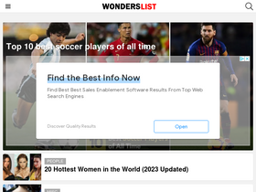 'wonderslist.com' screenshot