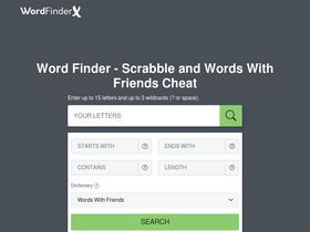 'wordfinderx.com' screenshot