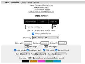 'wordunscrambler.com' screenshot
