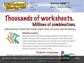 'worksheetworks.com' screenshot