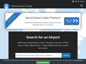 'world-airport-codes.com' screenshot