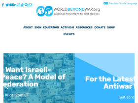 'worldbeyondwar.org' screenshot