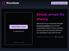 'wormhole.app' screenshot