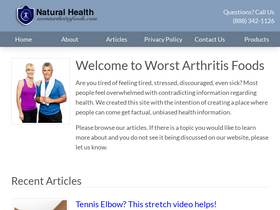 'worstarthritisfoods.com' screenshot