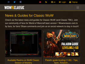 'wowisclassic.com' screenshot