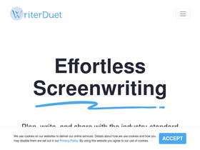 'writerduet.com' screenshot