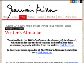 'writersalmanac.org' screenshot