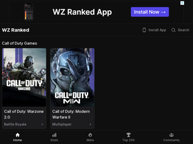 'wzranked.com' screenshot